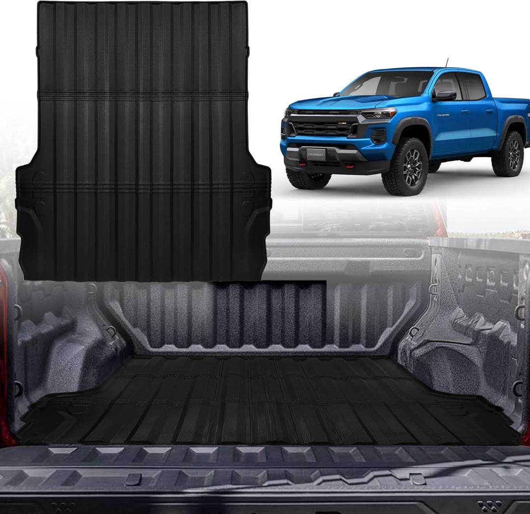 Truck Bed Mat for Chevy Colorado/GMC Canyon 2025 2024 2023, 5FT Rubber Bed Mats for Chevy Colorado/GMC Canyon Pickup Truck Bed Accessories Cargo Mat Anti-Slip
