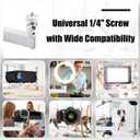 CroBlissful Foldable Projector Wall Mount, Ceiling Projector Mount, Universal Adjustable 360° Rotation, Projectors Stand with 1/4" Ball Head, Devices Bracket Holder for Home Office (Three Arms,White)