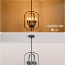 Black Chandelier for Dining Room, Dining Room Lamp, Modern Farmhouse Style Chandelier for Entryway and Hallway, Lighting Fixtures, Pendant Lights for Kitchen Island, Small