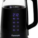 Kenmore Electric Kettle - 1.7 Liter Cordless Digital Chauffe-eau, Instant Pot Tea Kettle, Preset Temperature Control, Automatic Shut- Off, Cool Touch, Hot Water Boiling Heater, Black