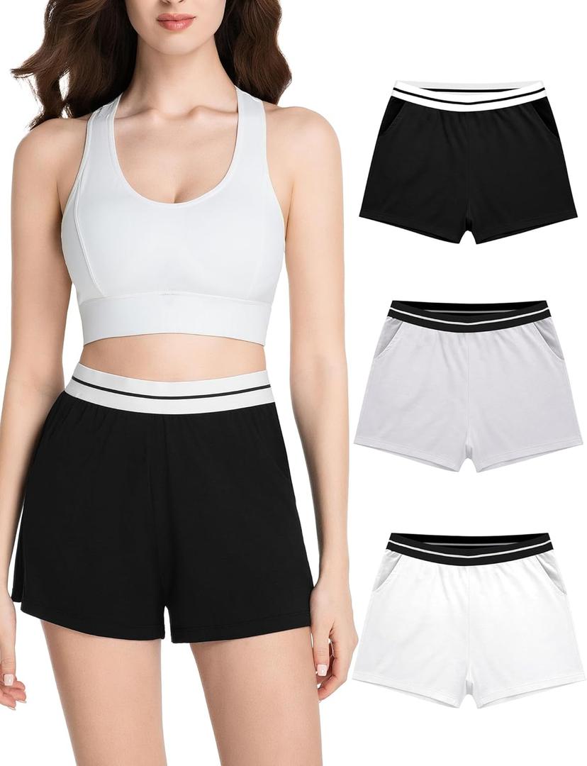 Women's Lounge Shorts Super Soft Comfort Lightweight Sleep Shorts, Bamboo Fabric Womens Pajama Shorts with Pockets (Medium)