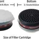 LDY-3 P-A-1 Filter Cartridge Against Organic Vapors and Dust for Respiratory Protection,Screw Type,4 Pcs
