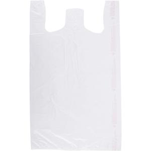 SSWBasics Large White Plastic T-Shirt Shopping Bags (Case of 500) - 18" x 8" x 30 - Perfect for Restaurant, Retail, Grocery, Takeout - Made of High Density Polyethylene Plastic (HDPE)
