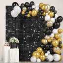 Black Shimmer Square Sequin Wall Panel Backdrop Decoration for Wedding,Anniversary,Birthday,Party,Photo Backdrop,36 Panels Cover 6 x 6 Ft