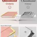 Hardcover Spiral Notebook Journal with Removable Dividers Tabs, 300 Pages Leather 5 Subject Notebook College Ruled, 8"x10" Large B5 Notebooks for Work School Note taking, Lined Journal for Women, Pink