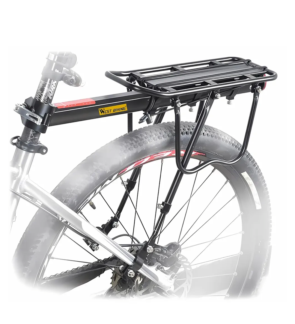 West Biking 110Lb Capacity Almost Universal Adjustable Bike Cargo Rack Cycling Equipment Stand Footstock Bicycle Luggage Carrier Racks with Reflective Logo