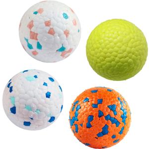 Indestructible Floating Bouncy Dog Balls for Small Breed Puppies - Lightweight, Durable, Odourless - 2.5" (4 Pack)
