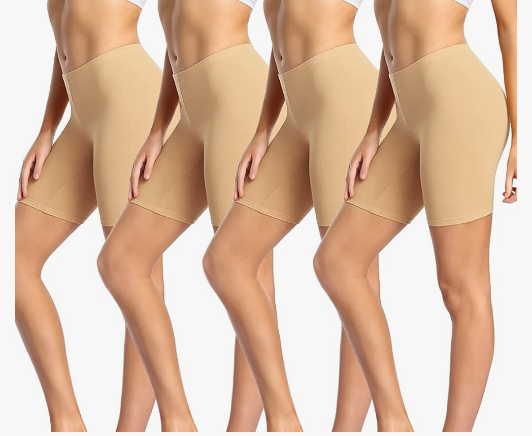 wirarpa Women's Cotton Boy Shorts Underwear Anti Chafing Soft Biker Short Plus Boy Shorts Panties 4 Pack, Size S