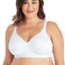PLAYTEX Women's Wireless Bras for Women - 18 Hour No Underwire Bra - Side & Back Smoothing - Full Coverage (White), Size 38C