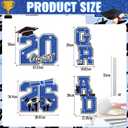 Graduation Yard Sign Class of 2026 Decorations, 4pcs Large Size Blue Black White Congrats Grad 2026 Lawn Yard Sign with Stakes for High School College Indoor Outdoor Graduation Party Decor Supplies