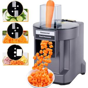 Commercial Vegetable Dicer Chopper 3 IN 1 Food Processor Automatic Potato Slicer&Onion Shredder with 3 Stainless Steel Blades 110V