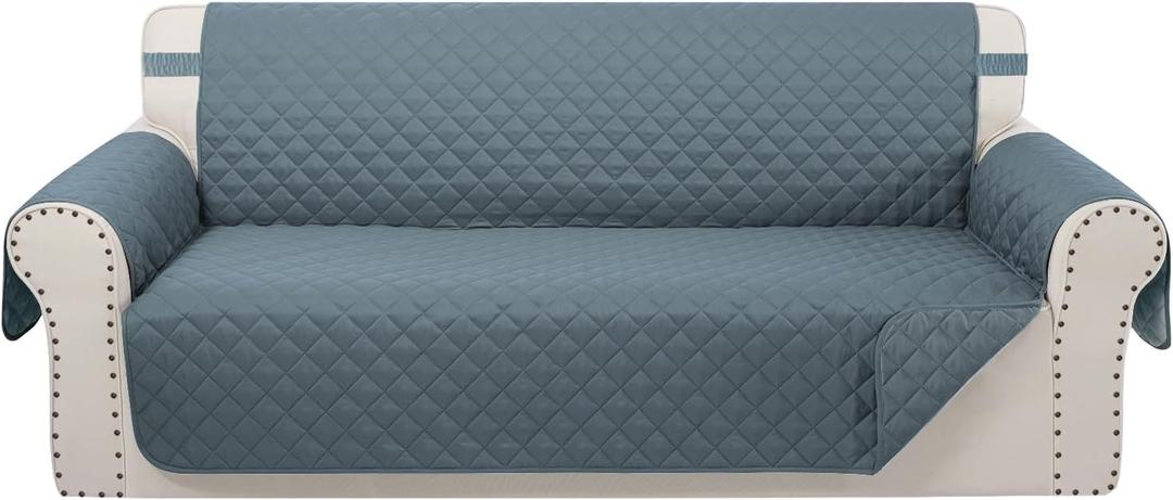 Reversible Sofa Covers Couch Cover Furniture Protector for Dogs Elastic Straps Water Resistant(Sofa,Dark Blue/Dark Blue)