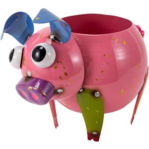 Oak & Lore Outdoor Metal Pig Garden Statues, Whimsical Farm Animal Garden Sculptures & Statues for Patio, Lawn & Backyard Decor