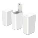 N. NETDOT 3 Pack 2.6 Gallon / 10L Bathroom Trash Can with Lid,Kitchen Garbage Can Small Trash Bin Waste Basket for Bathroom,Kitchen,Bedroom,Living Room,Office - Off White