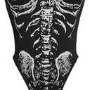 Milumia Women's Goth Punk Tube Top Y2k Strapless Fitted Bodysuit Party Clubbing Size Medium