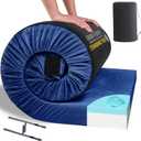 HomeMate CertiPUR-US Memory Foam Camping Mattress Pad Portable Roll Up Mattress for Adults Sleeping Mat Cot Mattress Pad (Cot / 72*24*3, Blue)