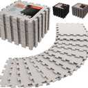 AIRHOP 12x12In Thick 18 Tiles Gym Floor Mat, High-Density EVA Foam Puzzle Gym Mat, Interlocking Foam Floor Tiles for Home Gym Exercise Equipment, Play Workout Garage Kitchen Flooring (Beige)