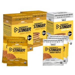 Honey Stinger Organic Energy Waffle Variety Pack, 12 Honey Waffles and 6 Vanilla, Nutritious Stroopwafel Snack for Exercise, Endurance and Performance