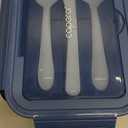 Caperci Classic Bento Box Adult Lunch Box for Older Kids - Leakpoof 47 oz 3-Compartment Containers for Adults and Teens, Built-in Utensil Set, Ideal for On-the-Go Balanced Eating, Navy Blue