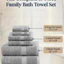 LANE LINEN 100% Cotton Turkish Towel Set for Bathroom - 16 Piece - Super Soft, Quick Dry & Highly Absorbent - 4 Bath, 8 Wash cloths, 4 Hand Towels - Hotel Quality, Durable & OEKO-TEX Certified - Grey
