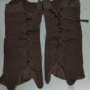 Medieval Pirate Boot Covers Costume Renaissance Linen Leg Gaiters Tie Up LARP Ren Faire Accessories (Brown)