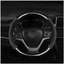 Car Steering Wheel Cover, 15 Inch Breathable Carbon Fiber Steering Wheel Protector, Anti-Slip Elastic Wheel Cover Classic Interior Accessories for Most Cars Trucks SUVs (Black)