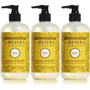 MRS. MEYER'S CLEAN DAY Liquid Hand Soap, Daisy Scent, 12.5 Ounce Bottle (Pack of 3)