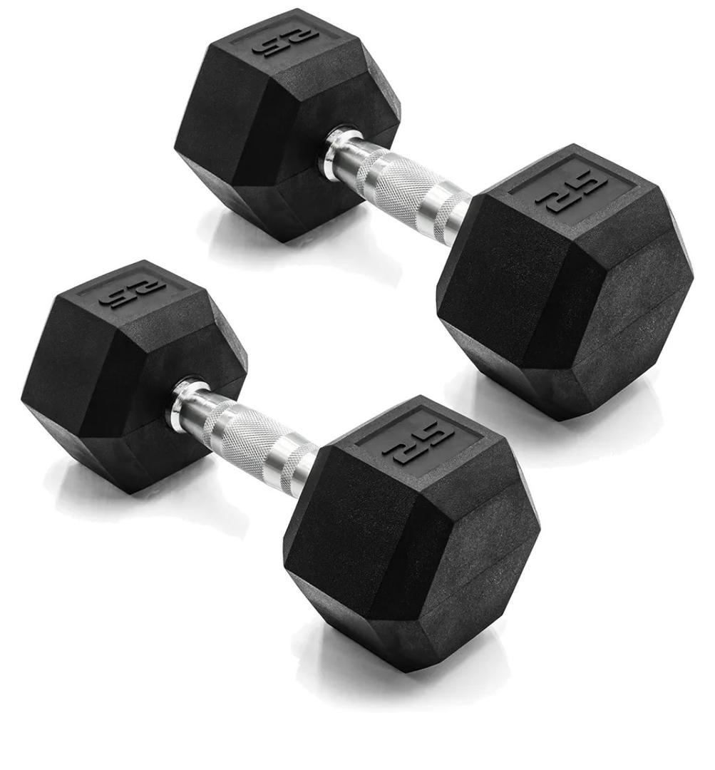 CAP Barbells, 25 LB Coated Hex Dumbbell Weight, New Edition