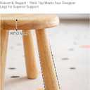 Small Solid Wood Stool, 10" Round Wooden Step Stool for Kids & Adults, Sturdy Plant Stand, Low Sitting Stool for Bathroom, Bedroom & Nursery, Easy Tool-Free Assembly, Natural (1 Pack)