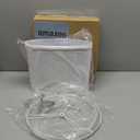 Lampshades Set of 2 for Table Lamps, Floor Lamps, Fabric White Lamp Shades 11.6" Top x 12.6" Bottom x 9.8" High, Drum Lampshades(Spider Fitter), Medium Lamp Shades Replacement, Easy Assembly Required (White with Brown Rim)