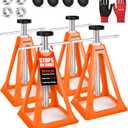 4-Pack RV Stabilizer Jacks Each Supports Up to 7500 Lbs, Adjustable 11"17", Heavy Duty Aluminum with Spare Nuts, Rubber Pads & Gloves for Travel Trailer Camper, Motorhome