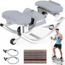 DERACY Upgraded 3D Rocking Stepper, Low-Impact Steppers for Exercise at Home, Stepper Side to Side with 2 Detachable Resistance Bands & Non-Slip Mat