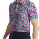 Men's Funny Golf Shirts Hawaiian Polo Shirts 80S Flashes Polo Shirts Funny Hawaiian Beach Summer Golf Polo Shirts (M)