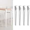 4pcs Metal Table Clamp Legs,Adjustable Coffee Table Legs,F-Shape Dining Desk Foot,Iron Workbench Support Legs,DIY Bar Legs,No Punching Design,with Adjustable Feet (76cm(30in),White)