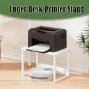 MARTY Printer Stand with Storage for Desk, Desktop Printer Stand Shelf Organzier for Home/Office Heavy Duty Printer Riser Under Desk Small Printer Table for Fax Machine Copier Scanner(White)