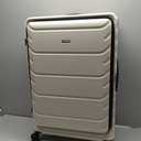 CENSIEN Luggage Sets 2 Pieces, 20/28 Inch PC Hardshell Suitcase with Spinner Wheels, 20 Inch Expandable Clamshell Carry On Luggage and 28 Inch Aluminum Frame Top Opening Checked Luggage (White)