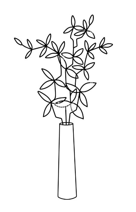 HD 16.2inc Palm Leaf In Glass Vase