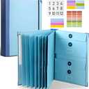 Blue Life Binder Organizer Folio Kit with Labels and Pockets