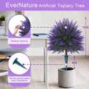 4Pcs Artificial Lavender Topiary Ball Trees,Fake Boxwood Shrubs