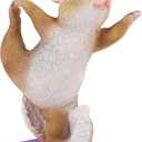 Solar Light Garden Statue Squirrel Figurine, Resin Squirrel Doing Yoga with Lighted Butterfly, Waterproof Spring Outdoor Ornaments for Garden, Front Door, Patio Decor & Gifts for Mother's Day