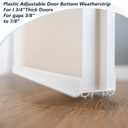 Lineshading 4 Sets Door Sweep Plastic PVC 1 3/4" x 36" Slide on Bottom Exterior Door Seal Strip for Weather Stripping Draft Stopper (White)