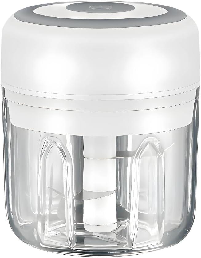 Mini Electric Food Processor and Garlic Chopper - 250ML, USB Charging, 3 Blades - Perfect for Chopping Vegetable, Pepper, Onion, Garlic, Ginger, Spice, Meat, Baby Food, and More (White)
