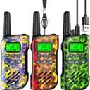 Inspireyes Walkie Talkies for Kids, Rechargeable Long Range 3 Pack, Camouflage Kids Toys for Boys Girls Ages 3-12, 2 Way Radio Toy, Outdoor Adventure Toys, Camping Hiking Gear, Birthday Gifts for Kids