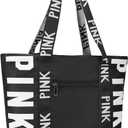 MOPERIL Travel Tote Bags for Women, Waterproof Beach Bag Spend the Night Bags for Women, Travel & Overnight Bag (Black)