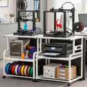 Homieasy 3D Printer Stand with Power Outlet, 23.6" x 23.6", White
