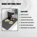 Coffee Bar Mat 12"x16" Self-Drying Countertop Mat with Super Absorbent Draining - Grey, 1Pcs