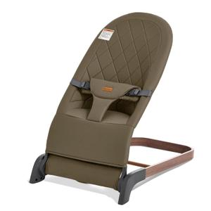 Foldable Baby Bouncer, Baby Seat with 3 Adjustable Heights, Portable Newborn Rocker, Ergonomic Bouncy Seat for Natural Bounce, Bouncer for Babies 0-6 Months, Soft Cotton (Green)