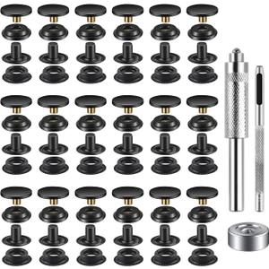 1000 Pcs (250Sets) Snap Fastener Kit Tool 15MM Snap Button kit Snaps for Leather Leather Snaps and Fasteners Kit for High-Grade Metal Material Snaps for Bag, Jeans, Clothes, Fabric (Black)