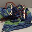 MOSFiATA Hammocks Portable Camping Hammock Upgraded 550lb Comfortable Fabric Hammock with Two Anti Roll Balance Beam and Sturdy Tree Straps for Camping, Patio, Backyard, Outdoor Blue Green