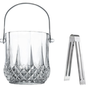 ZEERSHEE Glass Ice Bucket with Handle and Ice Tong Clear Crystal Ice Buckets for Cocktail Bar Wine Home Bar Accessories Parties Clear Champagne Bucket